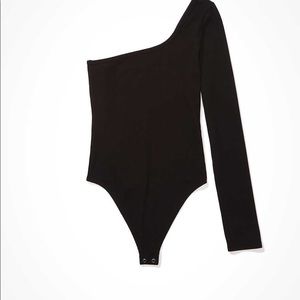 American eagle one shoulder black bodysuit